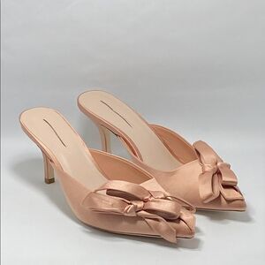 Loeffler Randall Double-Bow Satin Mules size 10.5